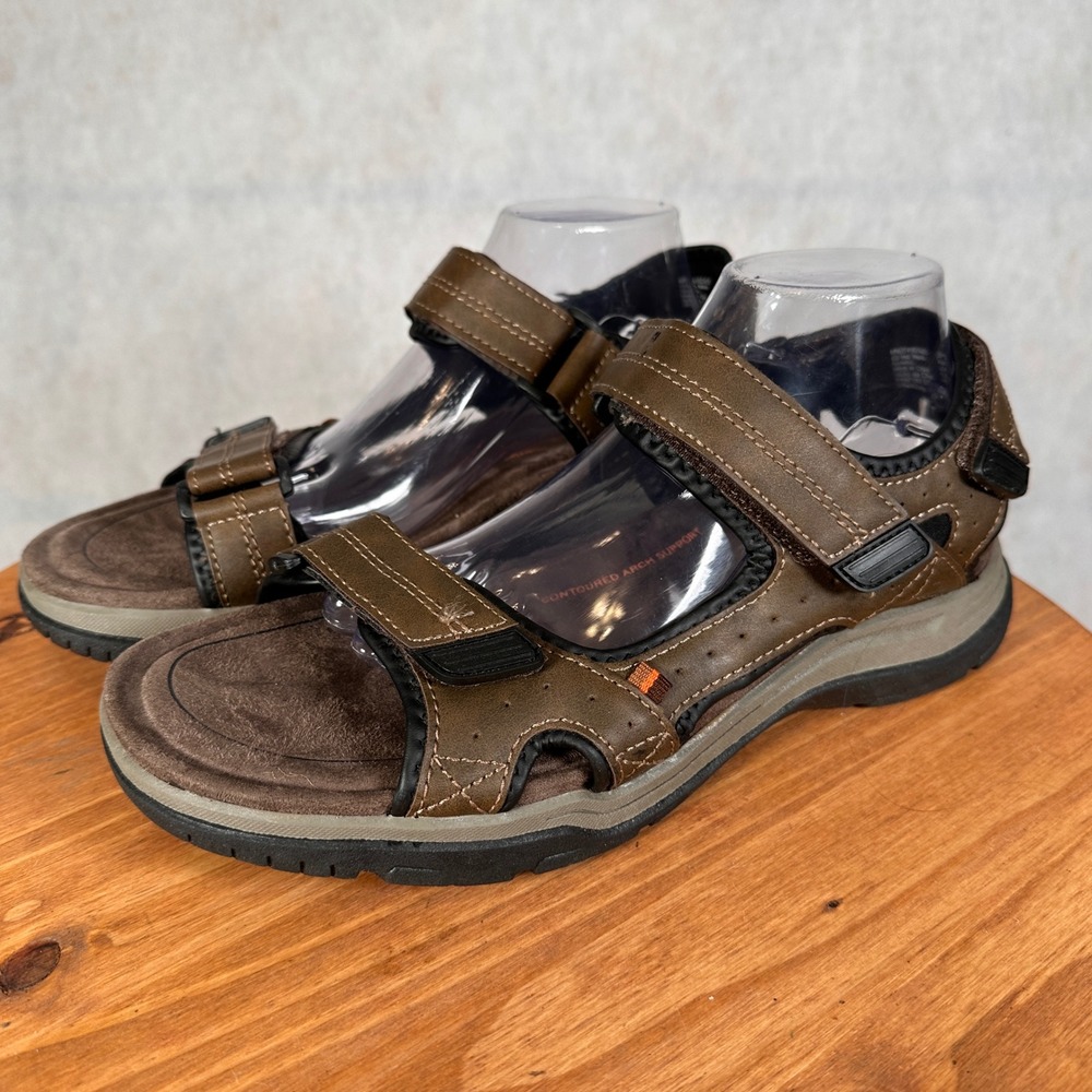 Ozark Trail Hiking Sandals Mens Size 11 Brown Good Memory Foam Strappy